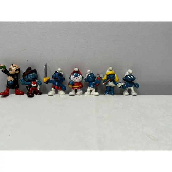 Vintage 1976 Schleich Smurfs PVC Figure Lot of 7 Gargamel Smurfette Papa Smurf P - Picture 5 of 8